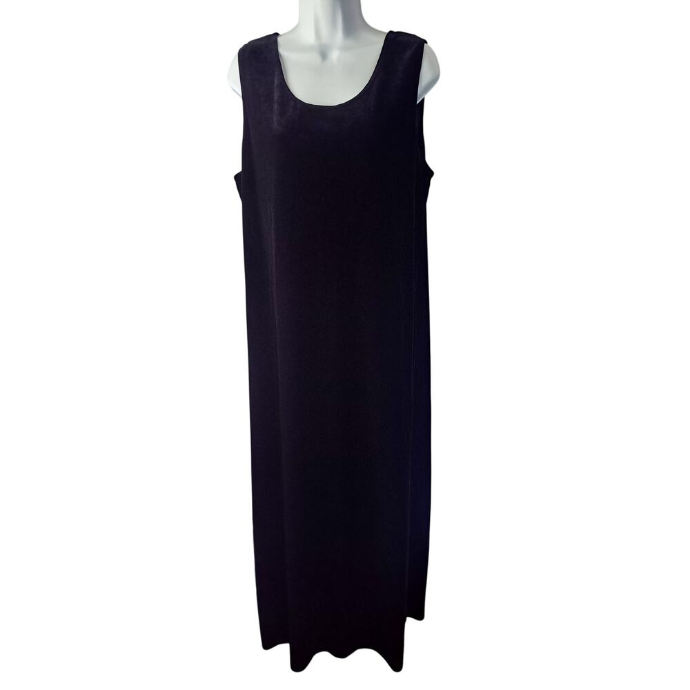 Sheri Martin NY Vintage Black Velvet Formal Evening Gown Dress Sleeveles Size 18